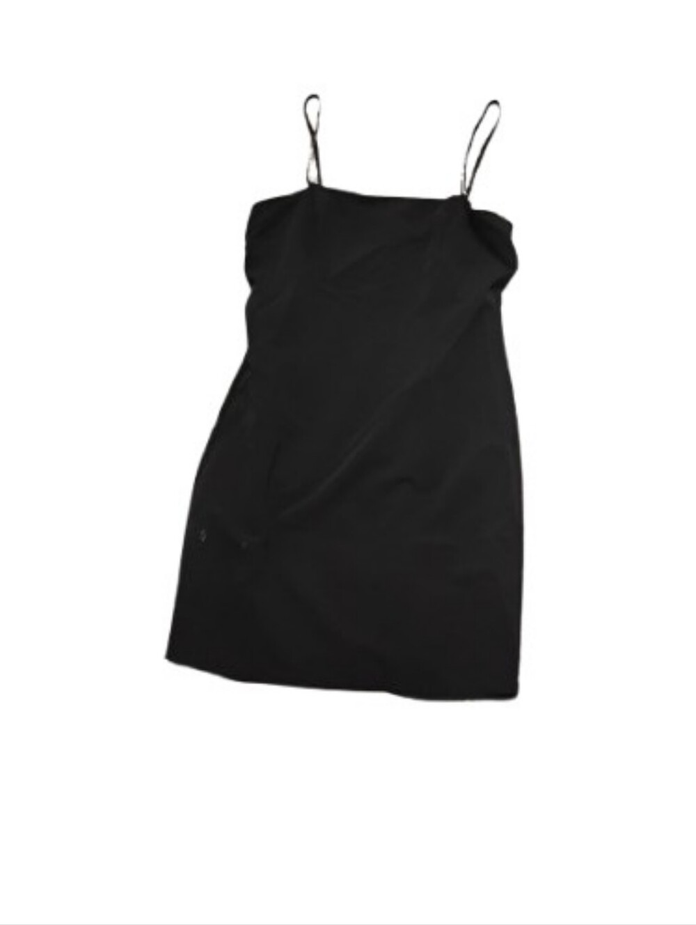 Aqua Women's Rhinestone Strap Mini Black Dress Sz S